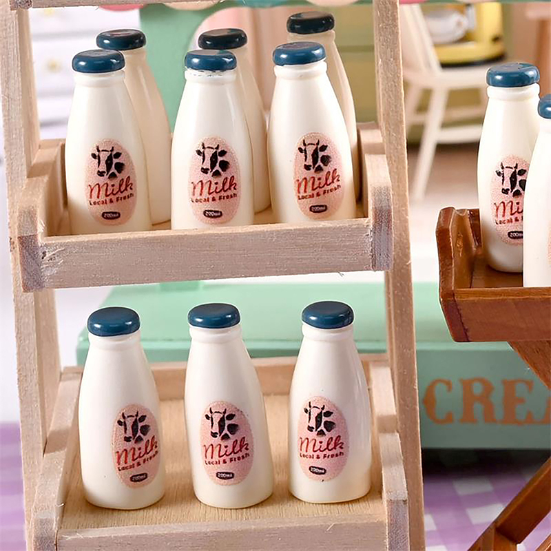 Kids Outdoor Kitchen Accessories - 5/10 個ミニチュア食品モデルおもちゃ牛乳瓶ドリンクドールハウスアクセサリー子供のおもちゃドールハウスキッチン装飾品写真撮影の小道具