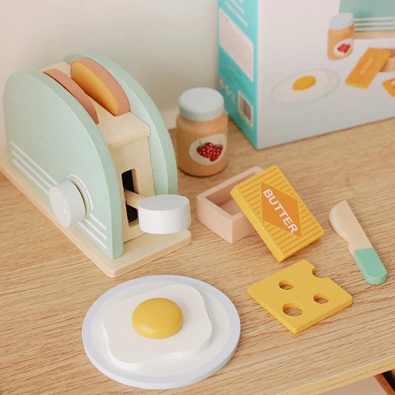 木製シミュレーショントースターおもちゃ キッズごっこ遊びキッ - Kids Outdoor Kitchen Accessories のレビューと価格